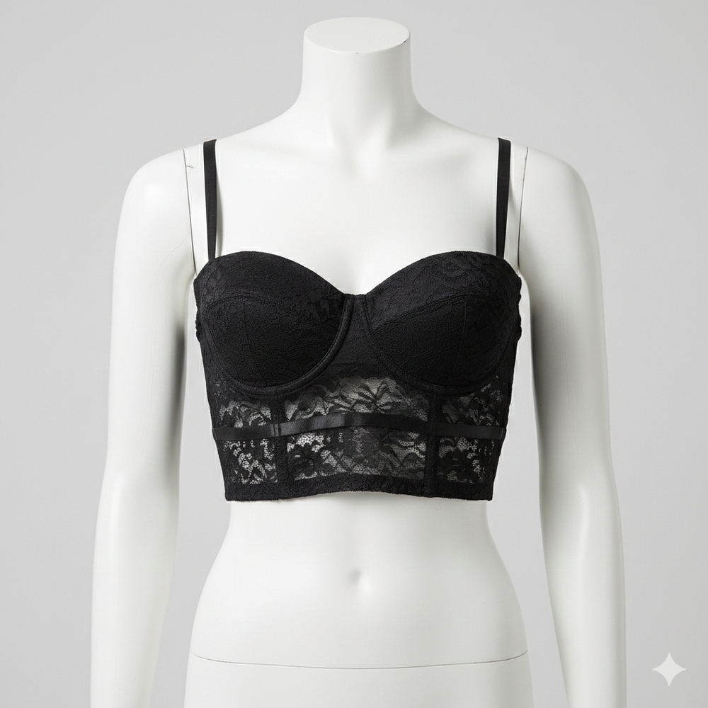 Elegant Black Lace Bustier